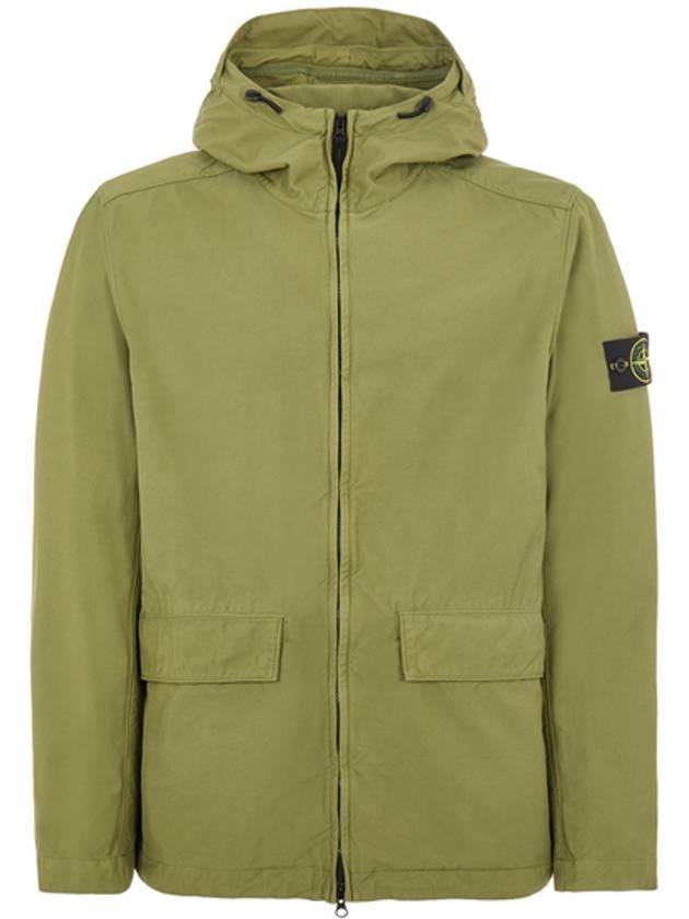 Batavia Garment Dyed Nylon Cotton Hooded Jacket Green - STONE ISLAND - BALAAN 1