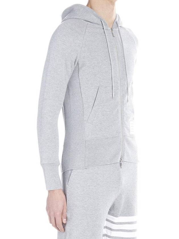 Engineered 4 Bar Diagonal Zip Up Hoodie Light Grey - THOM BROWNE - BALAAN 3