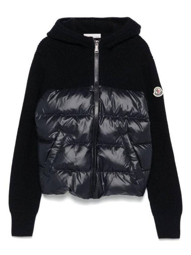 Kids Padded Wool Zip-Up Hoodie Royal Blue - MONCLER - BALAAN 1