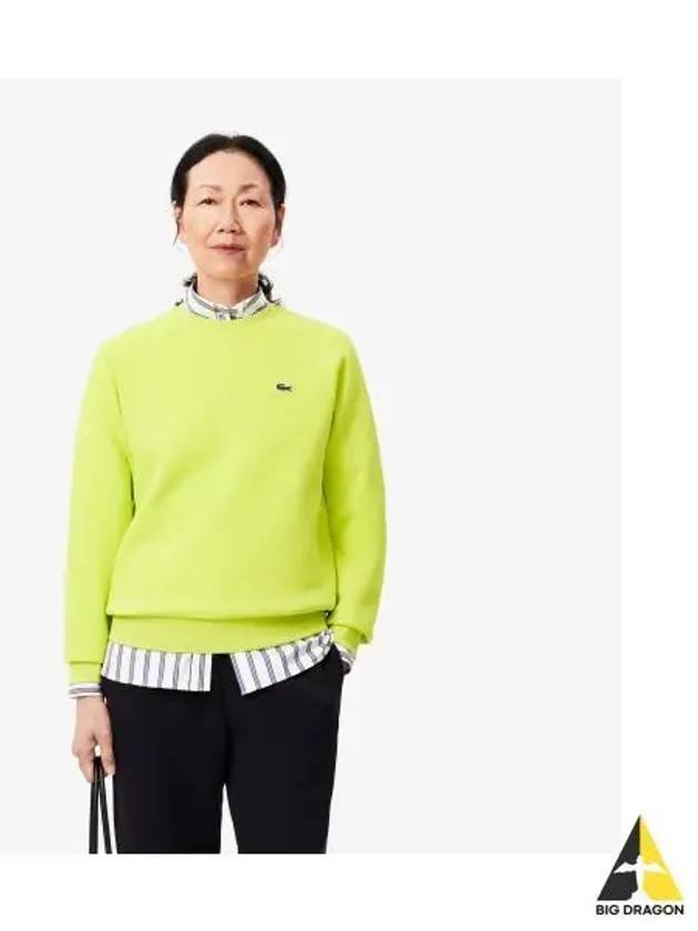 Women s Double Face Pique Crew Neck T Shirt Neon Yellow - LACOSTE - BALAAN 1