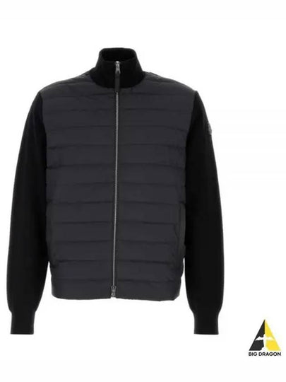 Padded Wool Cashmere Zip-Up Cardigan Black - MONCLER - BALAAN 2