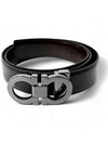 Double Gancini Reversible Leather Belt Black Auburn - SALVATORE FERRAGAMO - BALAAN 6