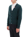 Men's Jersey Stitch V-Neck Cardigan Green - THOM BROWNE - BALAAN 5