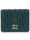 Matelasse Leather Half Wallet Green - MIU MIU - BALAAN 2