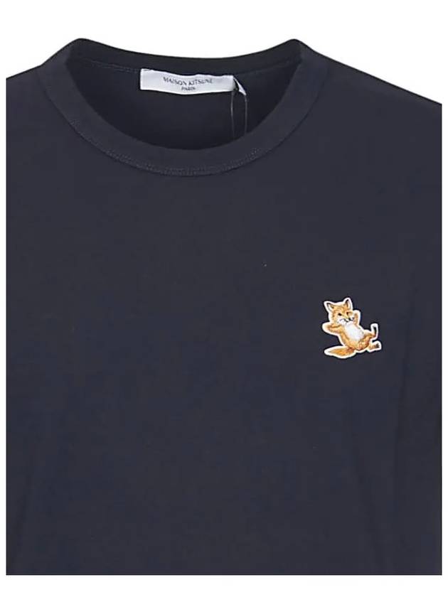 Chillax Fox Patch Classic Short Sleeve T-Shirt Navy - MAISON KITSUNE - BALAAN 5