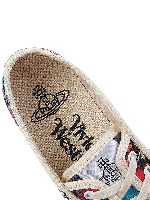 Tartan Logo Print Low Top Sneakers - VIVIENNE WESTWOOD - BALAAN 8