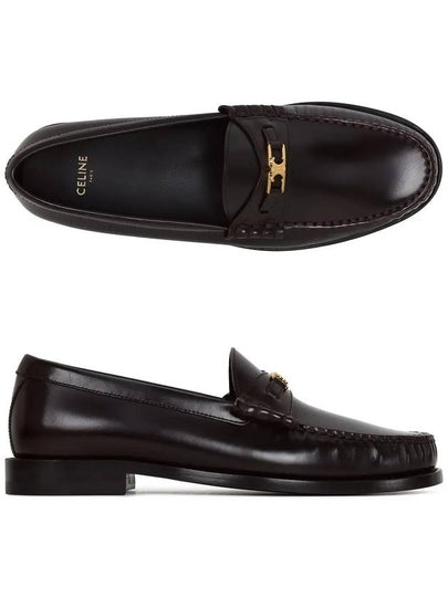 Luco Triomphe Polished Bull Loafers Burgundy - CELINE - BALAAN 2