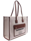 Freya Small Canvas Leather Tote Bag Natural Tan - BURBERRY - BALAAN 4