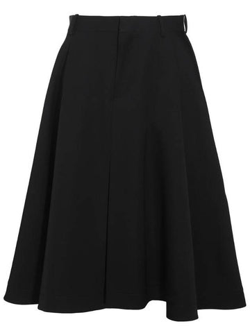 Grain De Poudre Wool A-Line Skirt Black - BOTTEGA VENETA - BALAAN 1