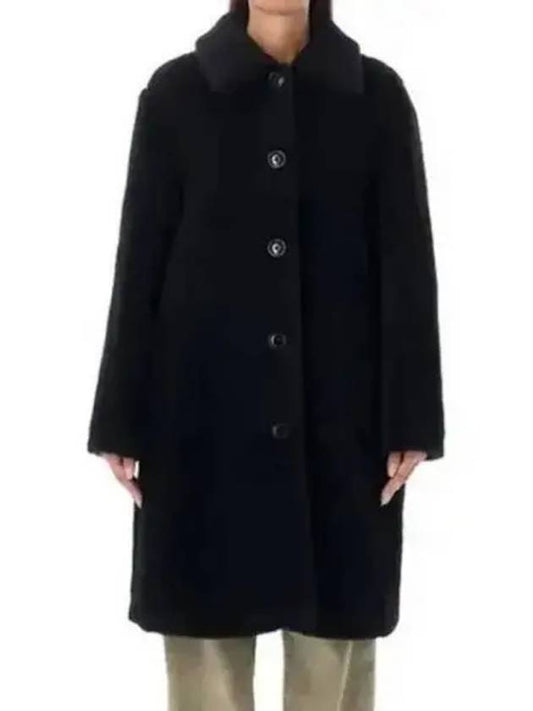 Katerine Wool Shearling Single Coat Black - A.P.C. - BALAAN 2