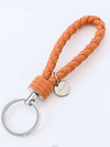 Intrecciato Leather Key Holder Coral - BOTTEGA VENETA - BALAAN 2