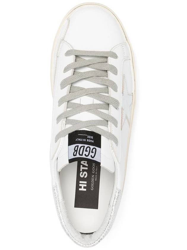 Hi Star White Metallic Silver Heel Tab Sneakers - GOLDEN GOOSE - BALAAN 5