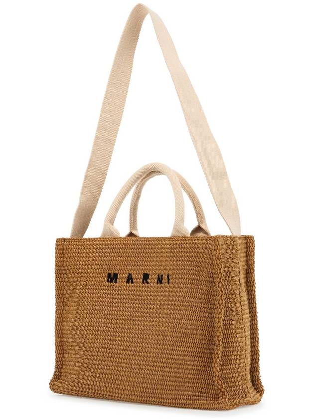 Small Raffia East West Tote Bag Brown - MARNI - BALAAN 4