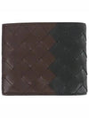 Intrecciato Leather Half Wallet Dark Green Brown - BOTTEGA VENETA - BALAAN 2