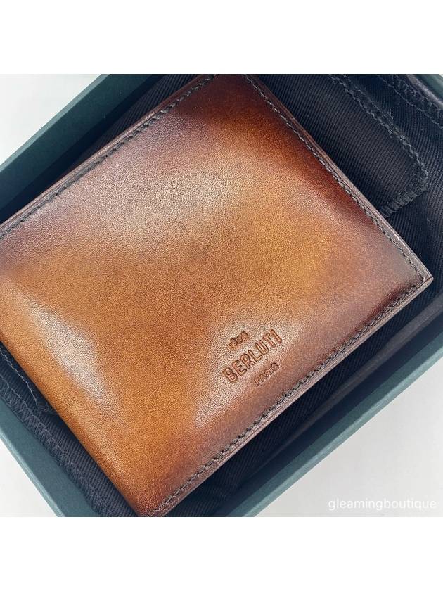 Makore Slim Leather Compact Half Wallet Brown - BERLUTI - BALAAN 2