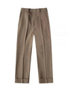 Textured Gabardine Cropped Straight Pants Brown - GUCCI - BALAAN 2