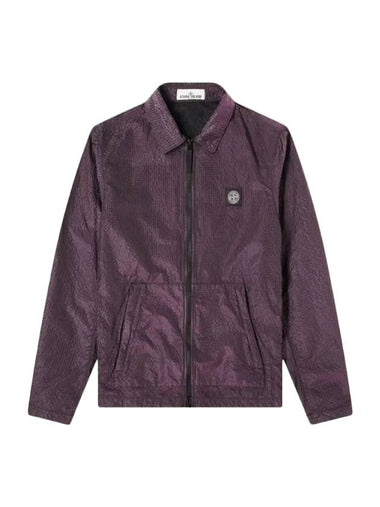 Seersucker Nylon Overshirt Jacket Purple - STONE ISLAND - BALAAN 1