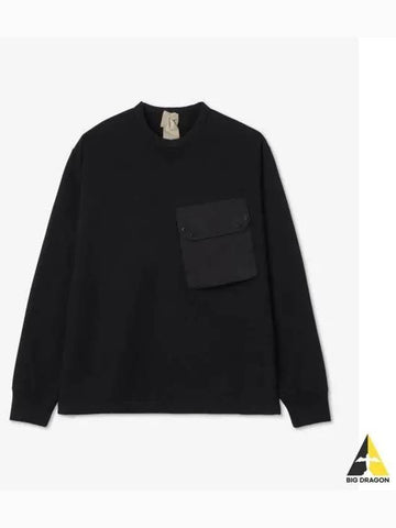 Garment dyed crew neck pocket sweatshirt black 22CTCUF03144999FW22 - TEN C - BALAAN 1