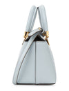 Leather Small Boston Tote Bag Light Blue - FENDI - BALAAN 3