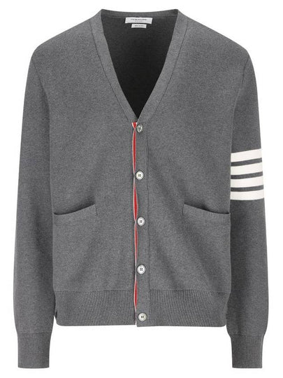 Milano Stitch 4-Bar Cardigan Medium Grey - THOM BROWNE - BALAAN 2