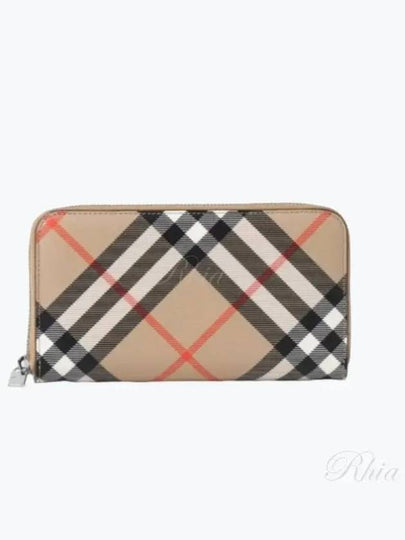 Check Zip Around Long Wallet Sand - BURBERRY - BALAAN 2