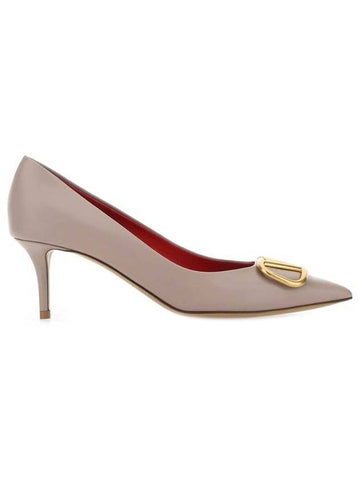 V logo pumps beige - VALENTINO - BALAAN.