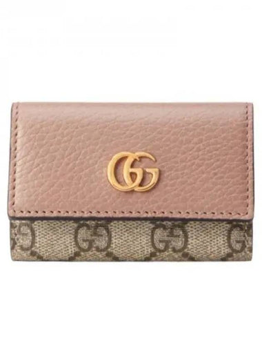 GG Marmont leather key case halfwallet pink - GUCCI - BALAAN 1