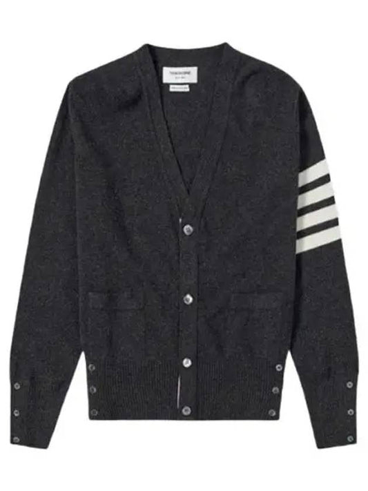 Men's Diagonal Classic Cashmere Cardigan Dark Grey - THOM BROWNE - BALAAN 2