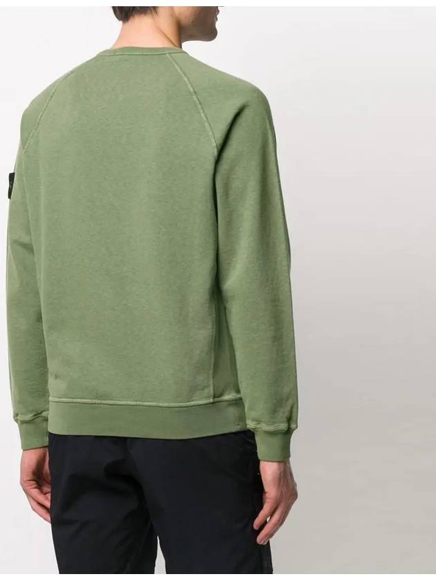 Logo Wappen Washed Raglan Sweatshirt Olive - STONE ISLAND - BALAAN 5