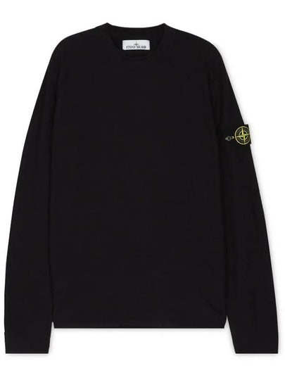 Wappen Patch Crew Neck Knit Top Black - STONE ISLAND - BALAAN 2