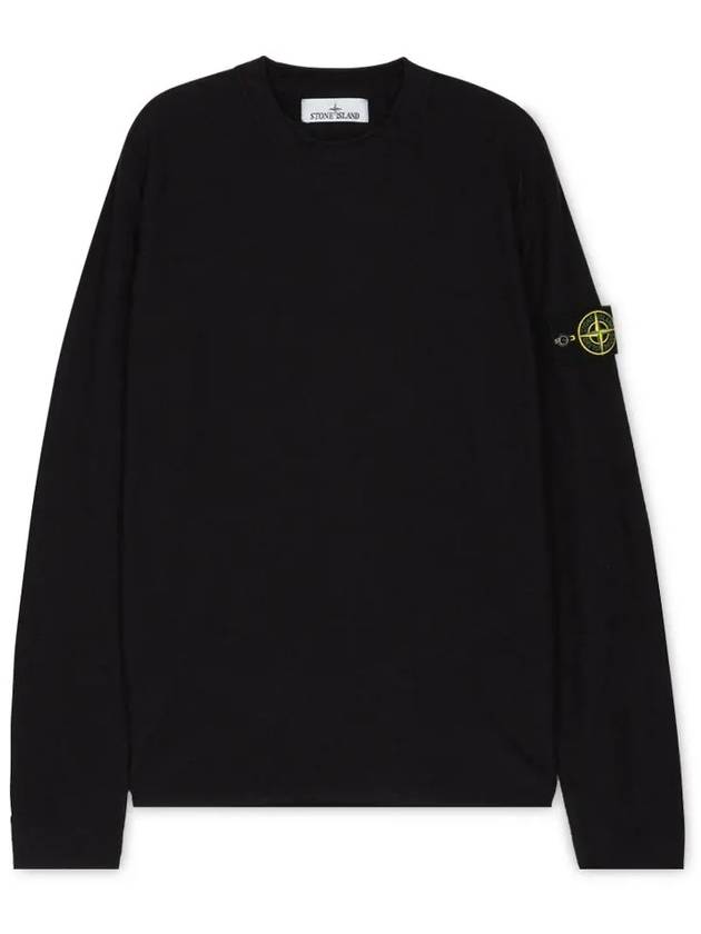 Wappen Patch Crew Neck Knit Top Black - STONE ISLAND - BALAAN 4