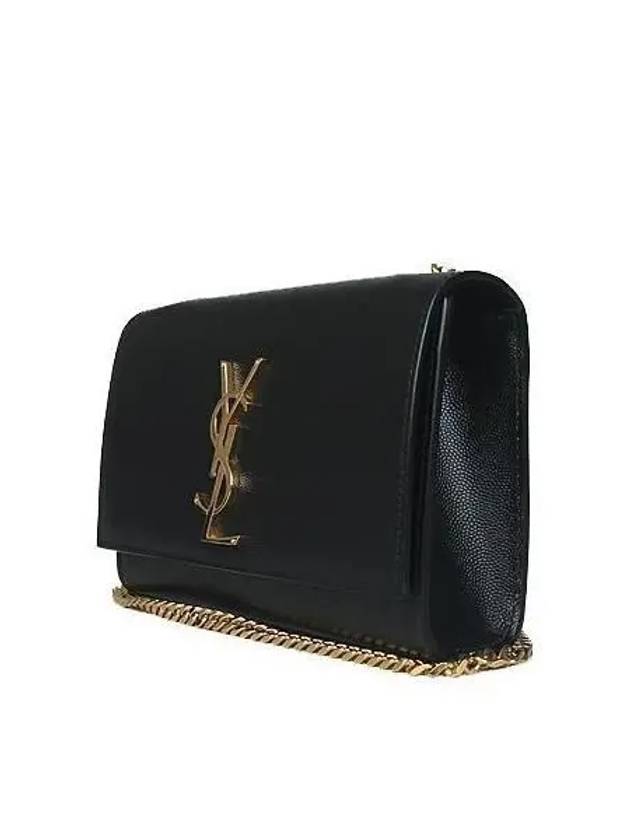 469390 YSL gold logo black caviar small Kate satchel chain shoulder bag - SAINT LAURENT - BALAAN 3