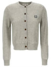 Bold Fox Head Patch Regular Cardigan Grey - MAISON KITSUNE - BALAAN 1