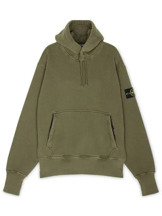 Men's Oversized Cotton Hoodie Khaki - STONE ISLAND - BALAAN 2