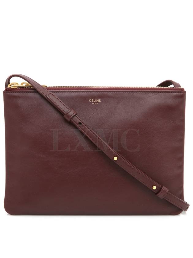 Trio Bag Large Burgundy Vintage Mini Cross Messenger - CELINE - BALAAN 1