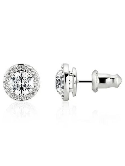 Constella Stud Rhodium Pave Earrings Silver - SWAROVSKI - BALAAN 2