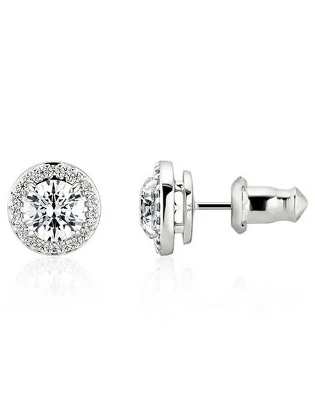 Constella Stud Rhodium Pave Earrings Silver - SWAROVSKI - BALAAN 3