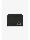 ORB Logo Saffiano Leather Card Wallet Black - VIVIENNE WESTWOOD - BALAAN 2