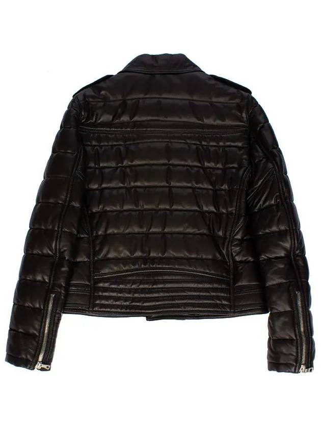 Leather Biker Rider Padding Jacket Black SH18257 - BALMAIN - BALAAN 8