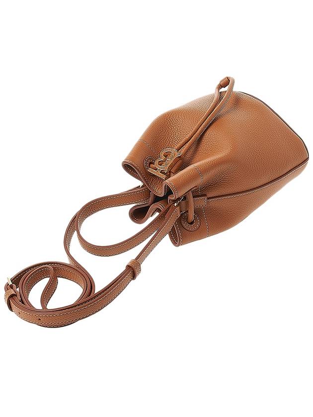 TB Mini Leather Bucket Bag Warm Russet Brown - BURBERRY - BALAAN 5