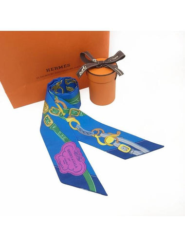 Brides De Gala Applique Pique Twilly Silk Scarf Blue - HERMES - BALAAN 1