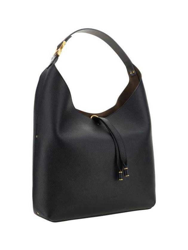 Marcie Grained Leather Hobo Shoulder Bag Black - CHLOE - BALAAN 3