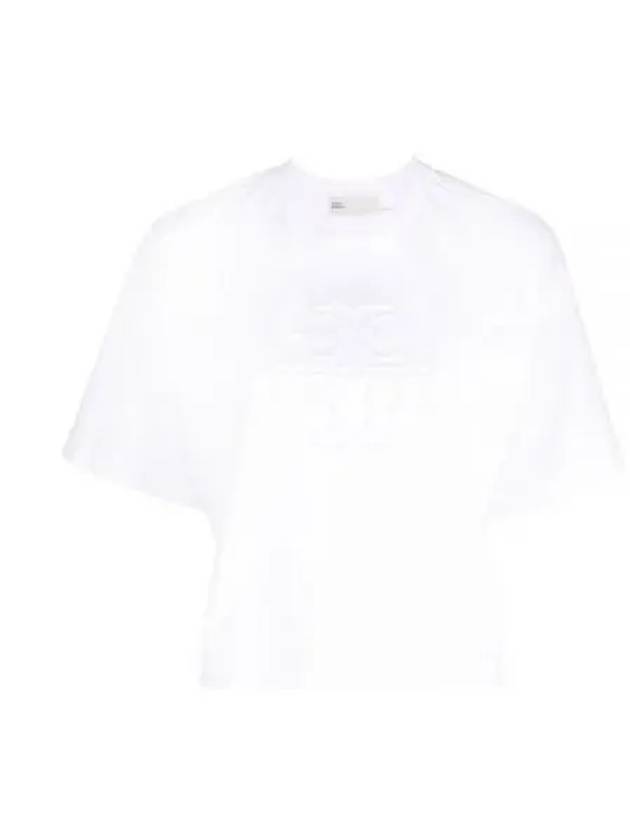 Embossed Logo Short Sleeve T-Shirt White - TORY BURCH - BALAAN 2