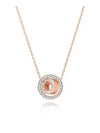 Dextera Circle Pendant Necklace Rose Gold - SWAROVSKI - BALAAN 2