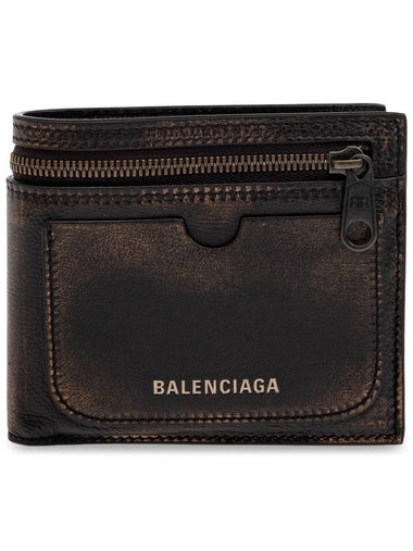 Balenciaga Leather Wallet With Logo, Men's, Brown - BALENCIAGA - BALAAN 1