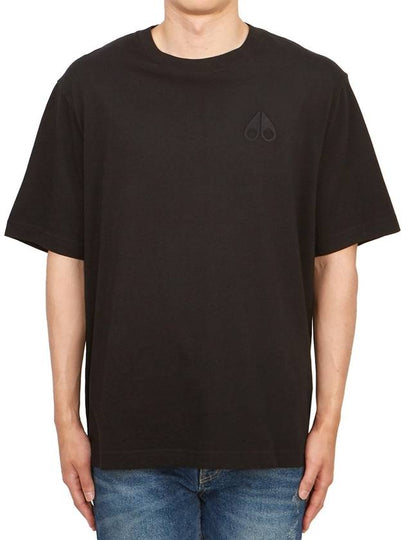 Logo Cotton Short Sleeve T-Shirt Black - MOOSE KNUCKLES - BALAAN 2