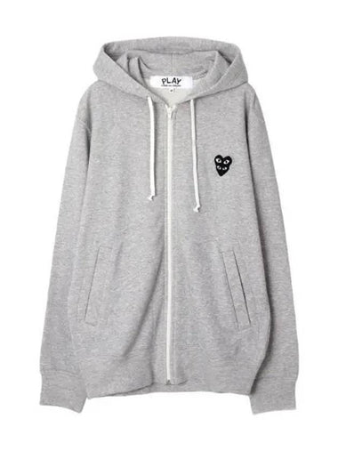 Black Double Heart Waffen Hood Zip up - COMME DES GARCONS - BALAAN 1