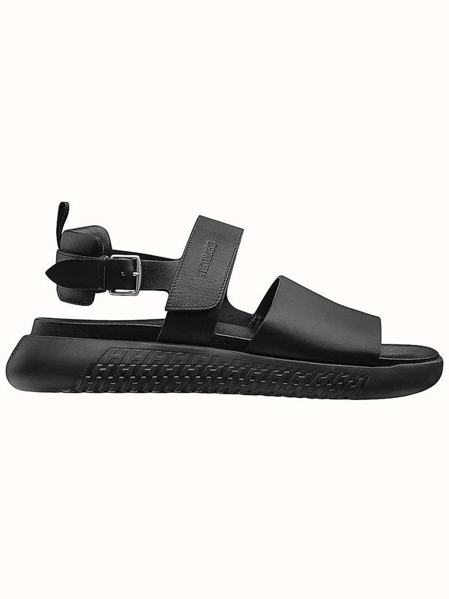 Archipel Velcro Sandals Black - HERMES - BALAAN 4