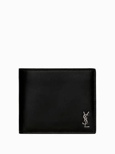 Tiny Cassandre East West Wallet in Matte Leather Black - SAINT LAURENT - BALAAN 2