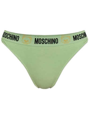 Moschino Logo Thongs, Women's, Green - MOSCHINO - BALAAN 1